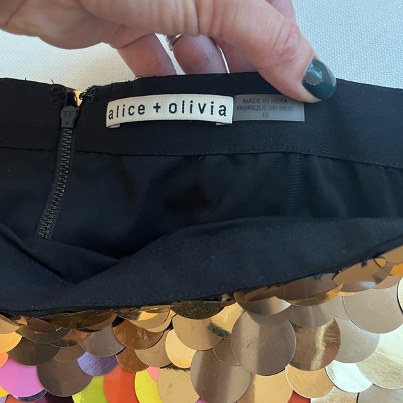 Alice + Olivia Multicolor Sequin Skirt Size 10 - Picture 6 of 7